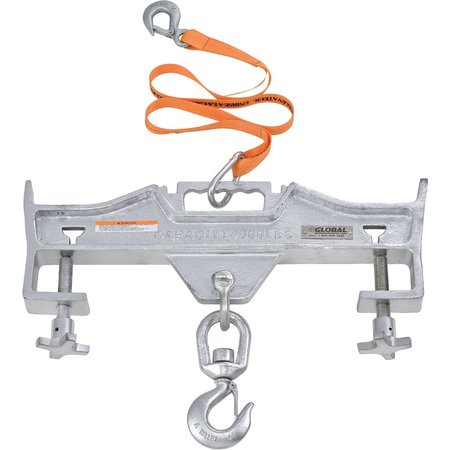 GLOBAL INDUSTRIAL Double Fork Forklift Hook Attachment, Swivel Hook, 4000 Lb. Cap. 988985